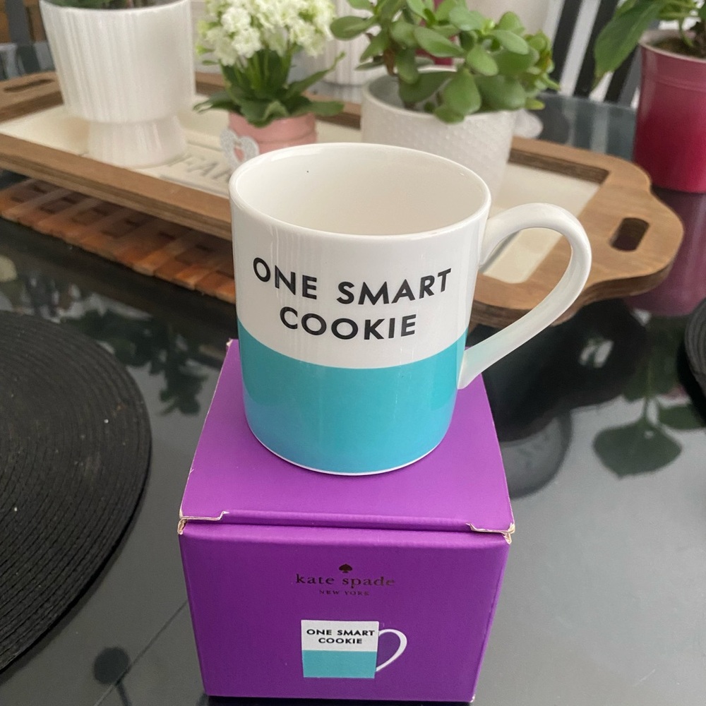 kate spade New York Purple 'One Smart Cookie' Box 2 cups:) 1 in box, 1 no box.